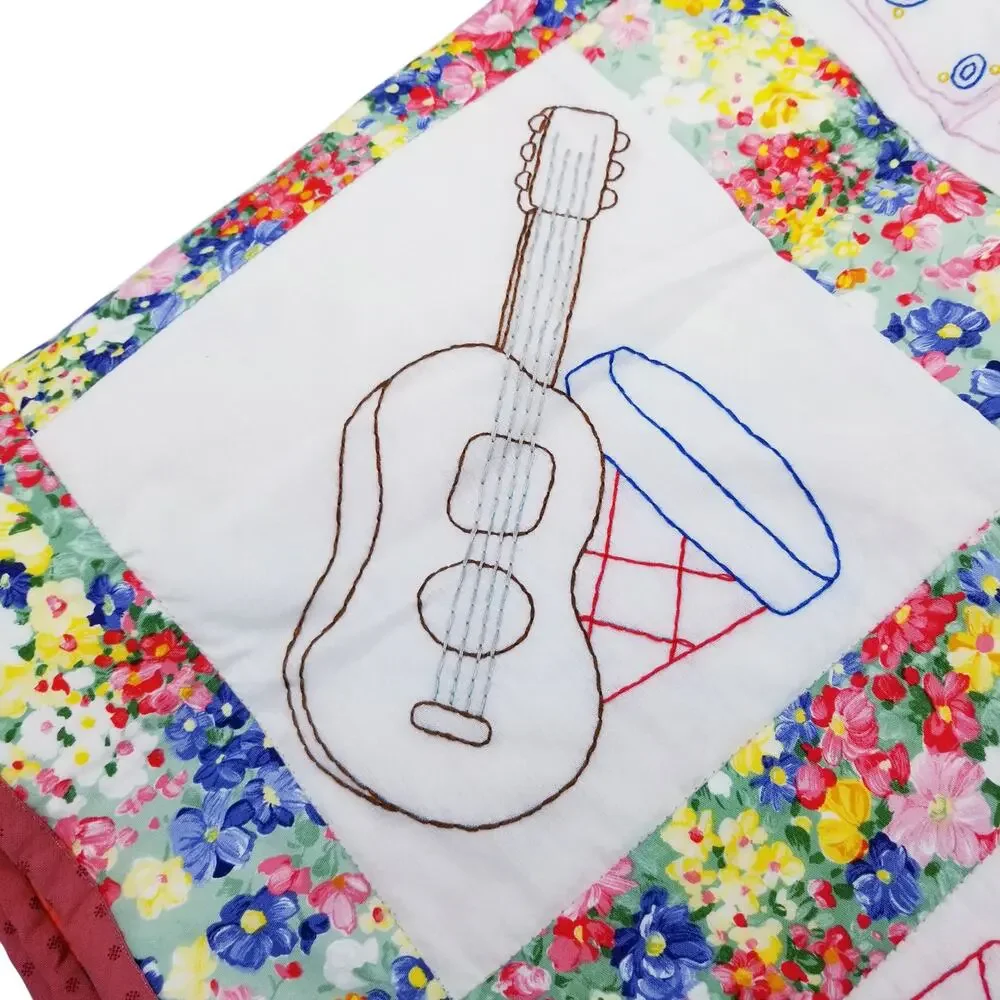 NEW Baby Toddler Crib Quilt Floral Stripes Bright Softball Guitar Horse Baseball